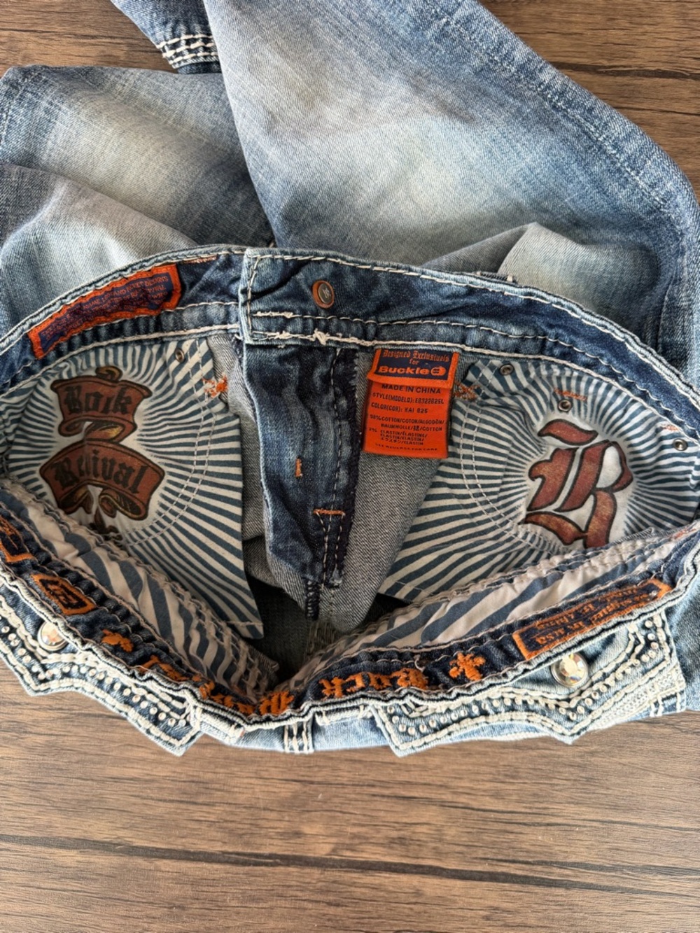 Rock Revival Women's Light Blue Distressed Bootcut Jeans - Picture 7 of 15